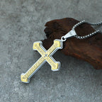 4-Colored Multi-Layered Scripture Cross Necklace