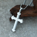 4-Colored Multi-Layered Scripture Cross Necklace
