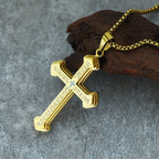 4-Colored Multi-Layered Scripture Cross Necklace