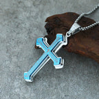 4-Colored Multi-Layered Scripture Cross Necklace