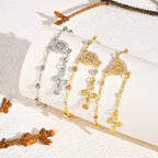 Pulsera con Dije de la Virgen y Crucifijo: Su Gracia en tu Muñeca