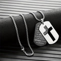 Collar con Cruz Calada de Metal Pulido y Versículo Grabado: Lleva Su Promesa Cada Día