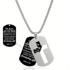 Collar con Cruz Calada de Metal Pulido y Versículo Grabado: Lleva Su Promesa Cada Día