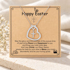 Intertwined Heart Cross Necklace with Card