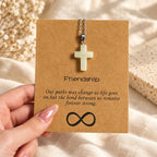Glow-in-the-Dark Cross Necklace with Friendship Message Card