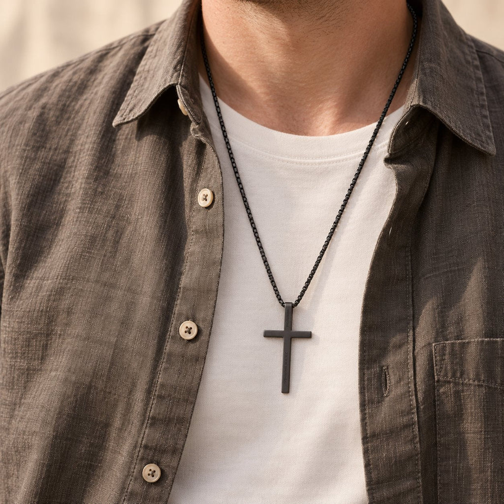 Cross Necklace with I Can Do All Things Inscription