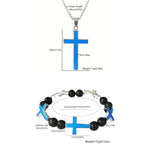 Set de Collar de Cruz Luminoso y Pulsera de Cuentas: Recuerda Su Luz Serena