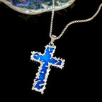 Set de Collar de Cruz Luminoso y Pulsera de Cuentas en 3 Colores: Recuerda Su Luz Serena