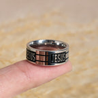 Anillo de Metal con Letras "JESÚS": Lleva Su Gracia en tu Día a Día