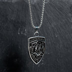 Collar con Dije Escudo "San Miguel Protégenos": Encarna Su Protección Valiente