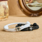 Pulsera de Cordón Milano con Cruz y Tarjeta de Regalo: Bendición para Bautizos y Ocasiones