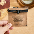 Pulsera de Cordón Milano con Cruz y Tarjeta de Regalo: Bendición para Bautizos y Ocasiones