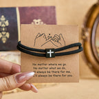 Pulsera de Cordón Milano con Cruz y Tarjeta de Regalo: Bendición para Bautizos y Ocasiones