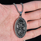 Collar con Medallón Ovalado "San Miguel Defiéndenos en la Batalla": Su Protección Valiente