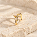 Golden/Silver Mobius Cross Ring