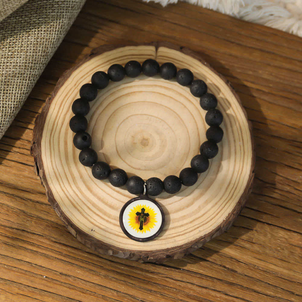 Pulsera de Piedra Natural con Versículo Bíblico y NFC: Toca y Recibe la Palabra de Jesús