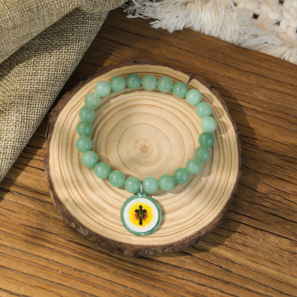 Pulsera de Piedra Natural con Versículo Bíblico y NFC: Toca y Recibe la Palabra de Jesús
