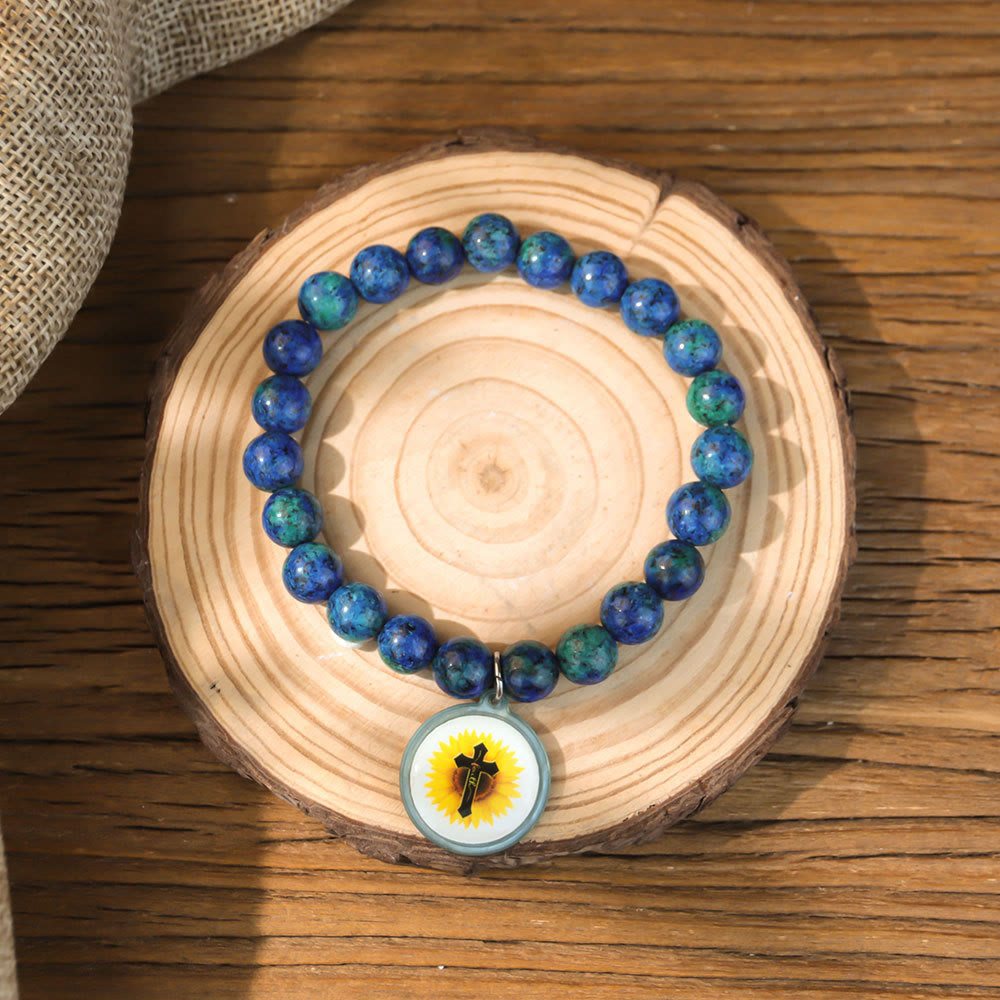 Pulsera de Piedra Natural con Versículo Bíblico y NFC: Toca y Recibe la Palabra de Jesús