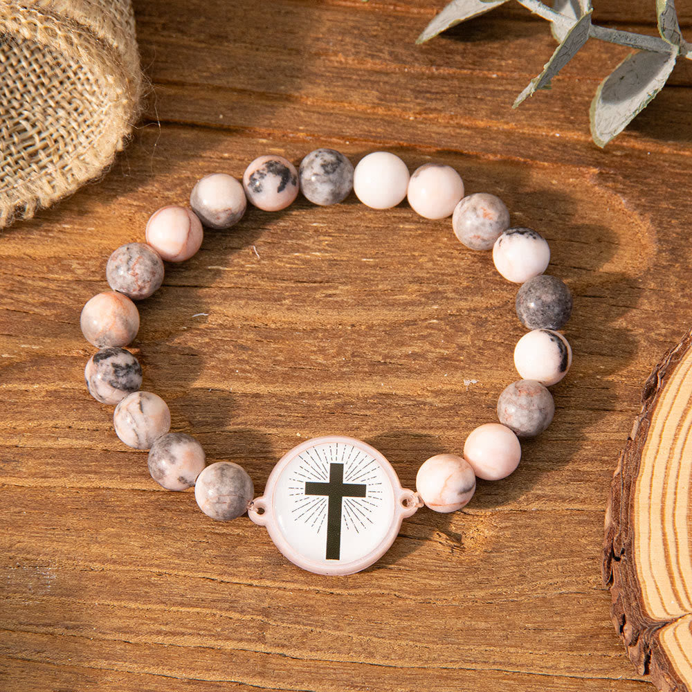 Pulsera de Piedra Natural con Versículo Bíblico y NFC: Toca y Recibe la Palabra de Jesús