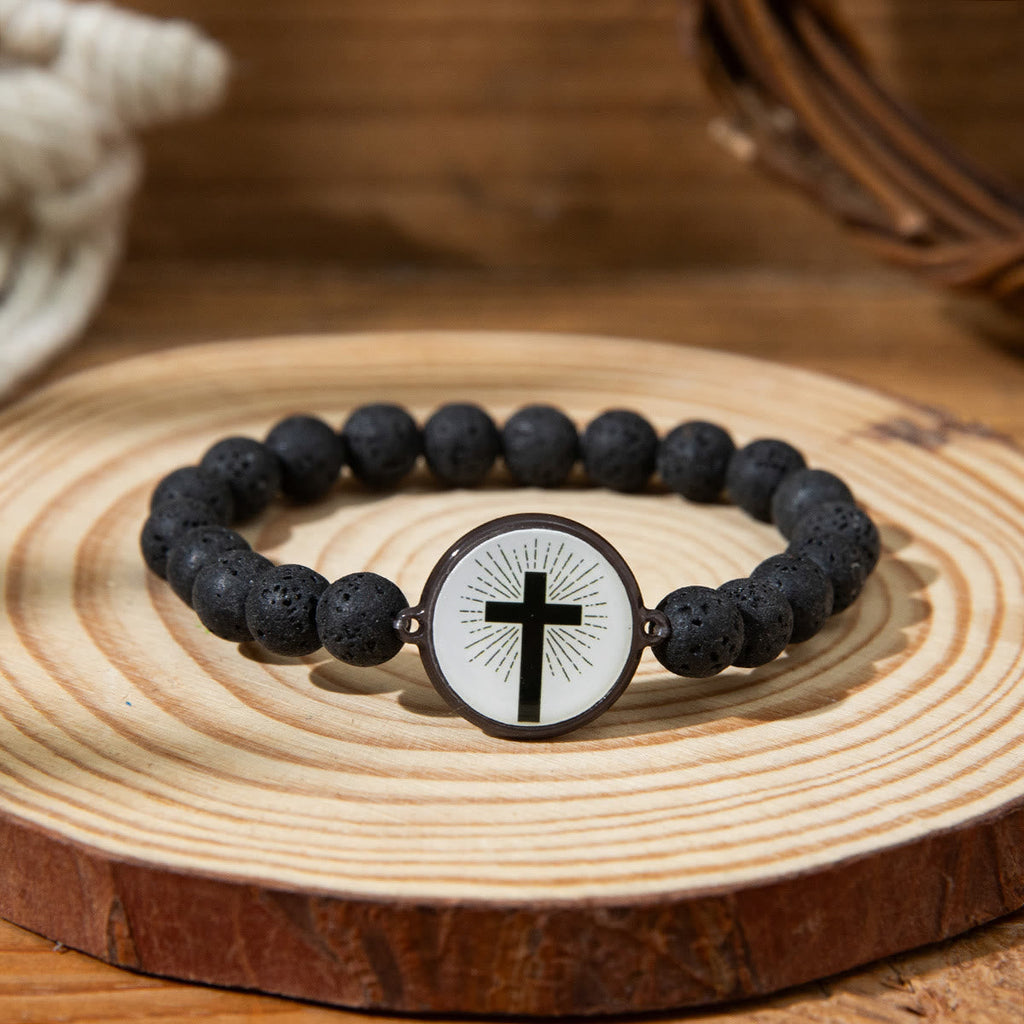 Pulsera de Piedra Natural con Versículo Bíblico y NFC: Toca y Recibe la Palabra de Jesús
