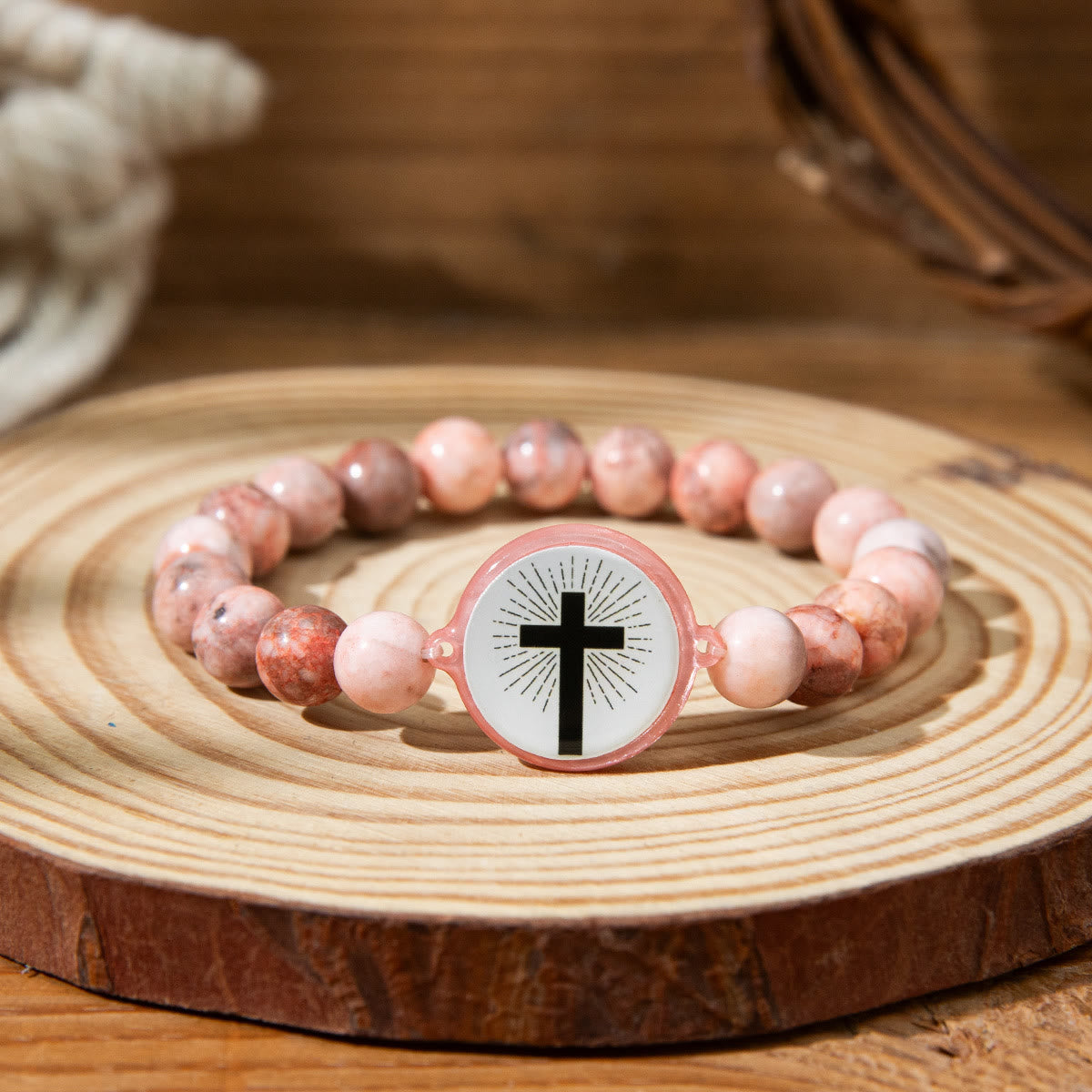 Pulsera de Piedra Natural con Versículo Bíblico y NFC: Toca y Recibe la Palabra de Jesús