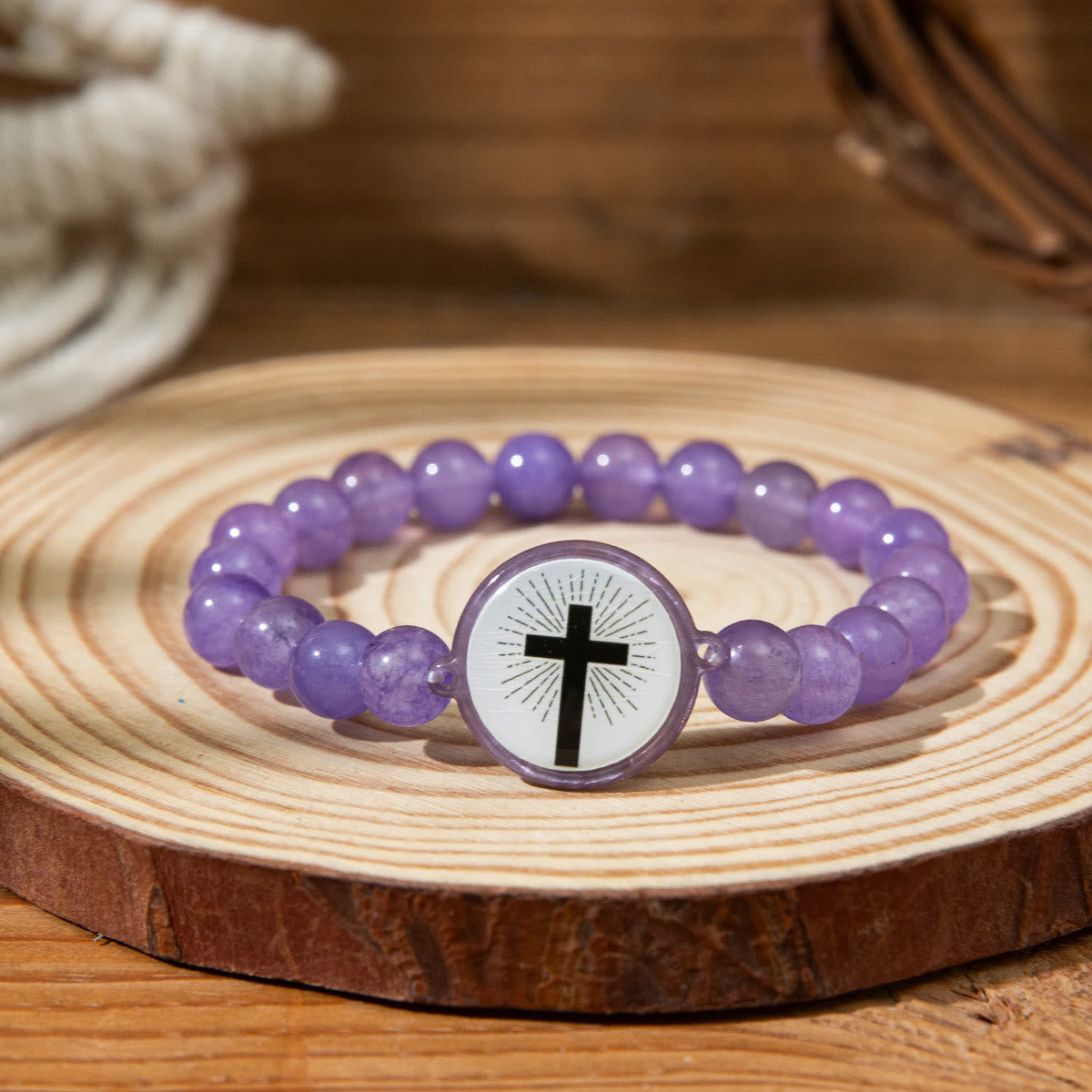 Pulsera de Piedra Natural con Versículo Bíblico y NFC: Toca y Recibe la Palabra de Jesús
