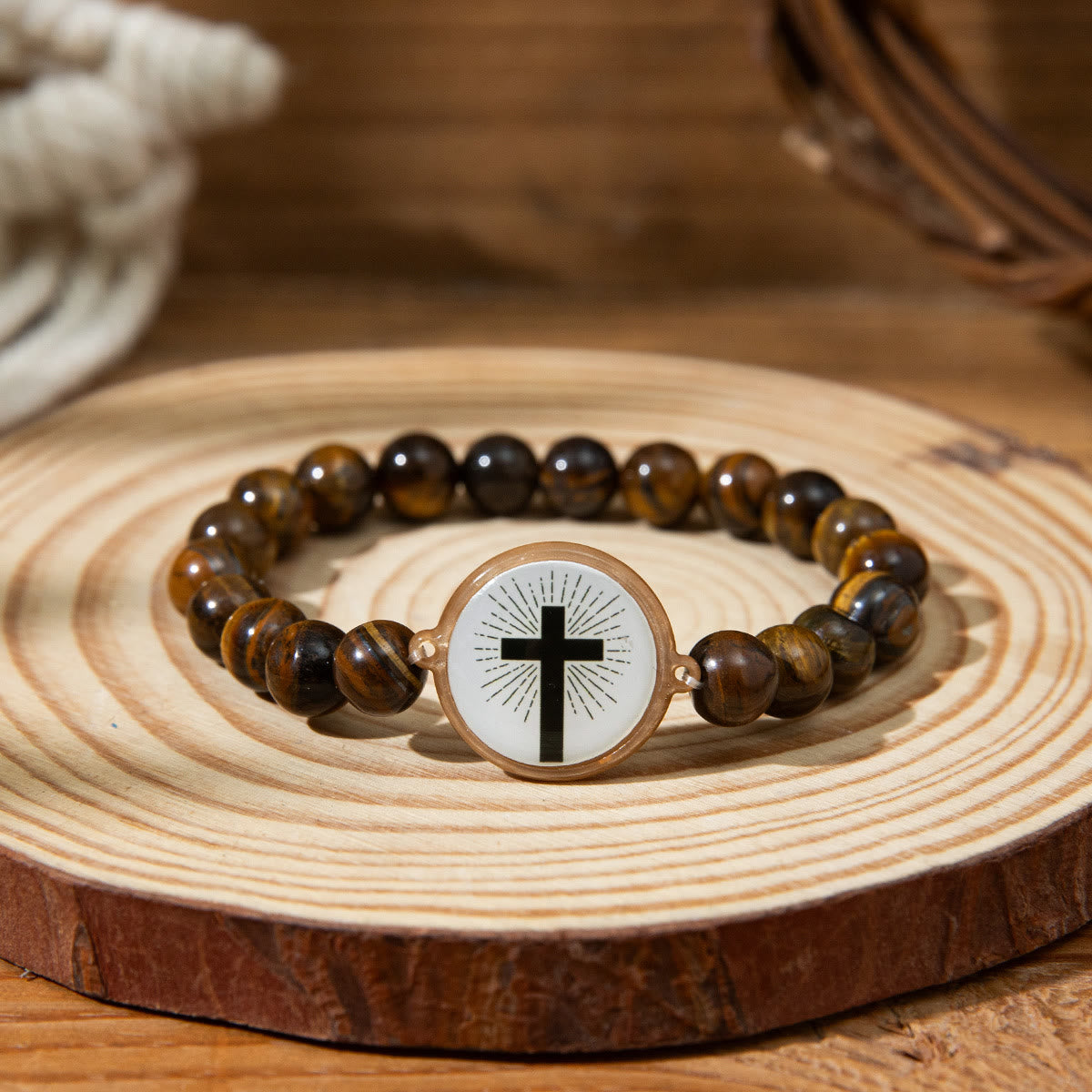 Pulsera de Piedra Natural con Versículo Bíblico y NFC: Toca y Recibe la Palabra de Jesús