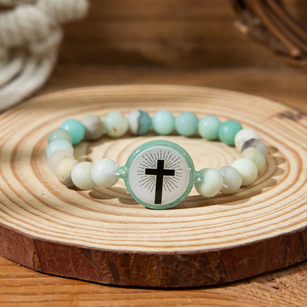 Pulsera de Piedra Natural con Versículo Bíblico y NFC: Toca y Recibe la Palabra de Jesús