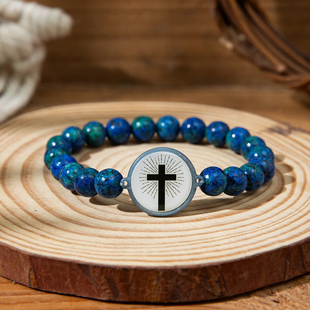 Pulsera de Piedra Natural con Versículo Bíblico y NFC: Toca y Recibe la Palabra de Jesús