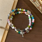 Pulsera Multicolor de Ojo de Gato (Collar para Niños) con Medallas "Amo a Jesús" y Arcángel