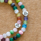 Pulsera Multicolor de Ojo de Gato (Collar para Niños) con Medallas "Amo a Jesús" y Arcángel