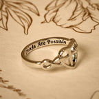 Anillo de Corazón y Cruz Unidos por la Fe: Para Dios Todo es Posible