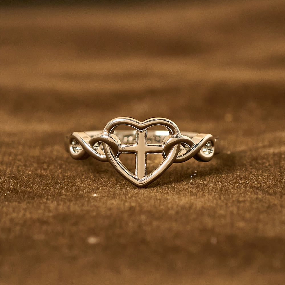 Anillo de Corazón y Cruz Unidos por la Fe: Para Dios Todo es Posible