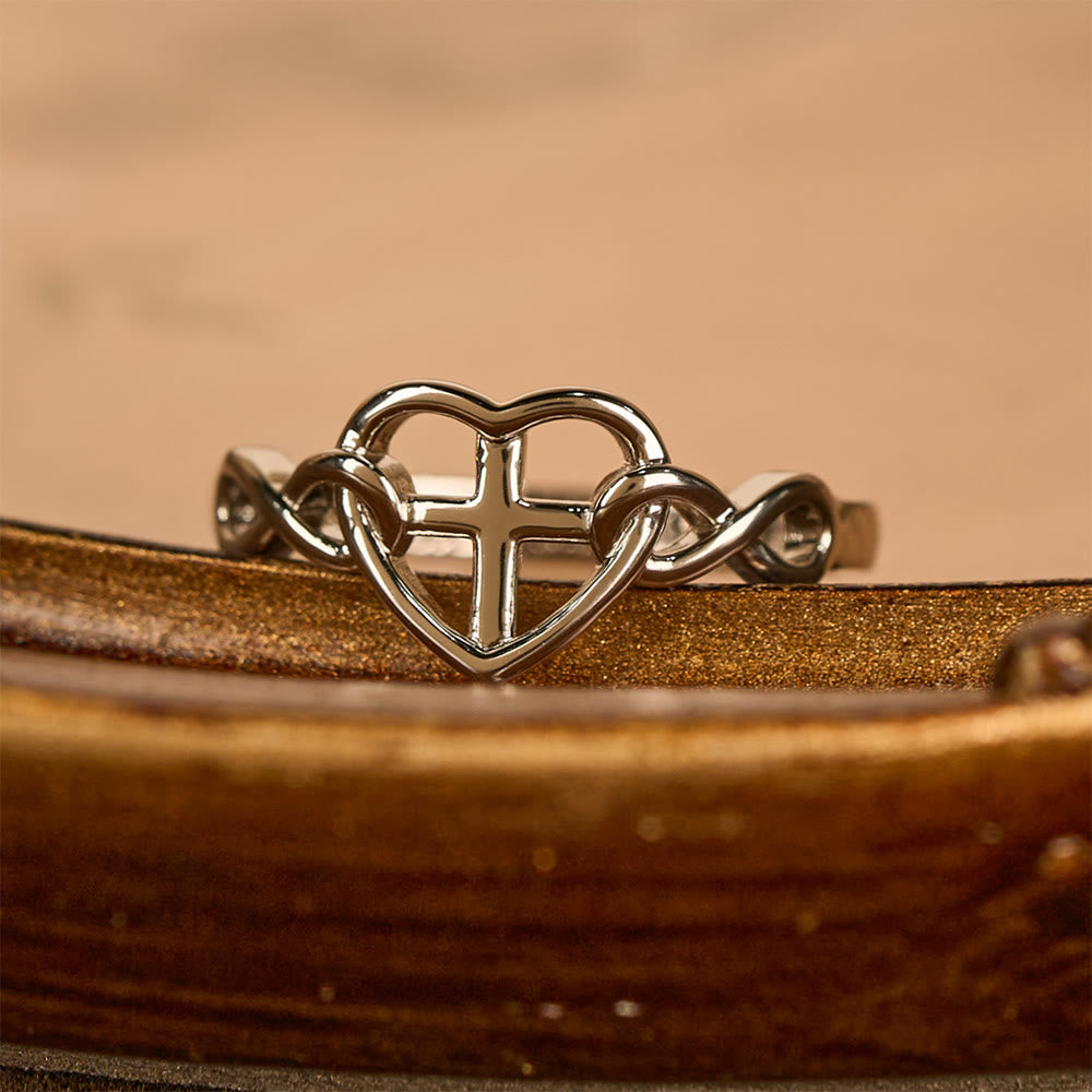Anillo de Corazón y Cruz Unidos por la Fe: Para Dios Todo es Posible