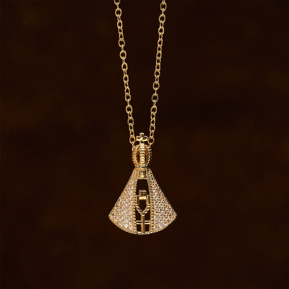 Collar con Dije de Protección Divina de la Virgen de Aparecida Estilo Clásico