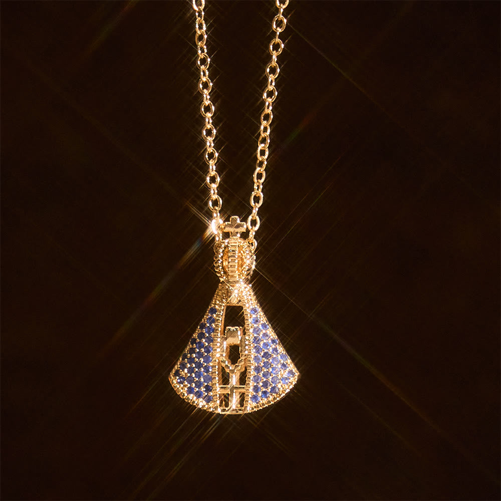 Collar con Dije de Protección Divina de la Virgen de Aparecida Estilo Clásico