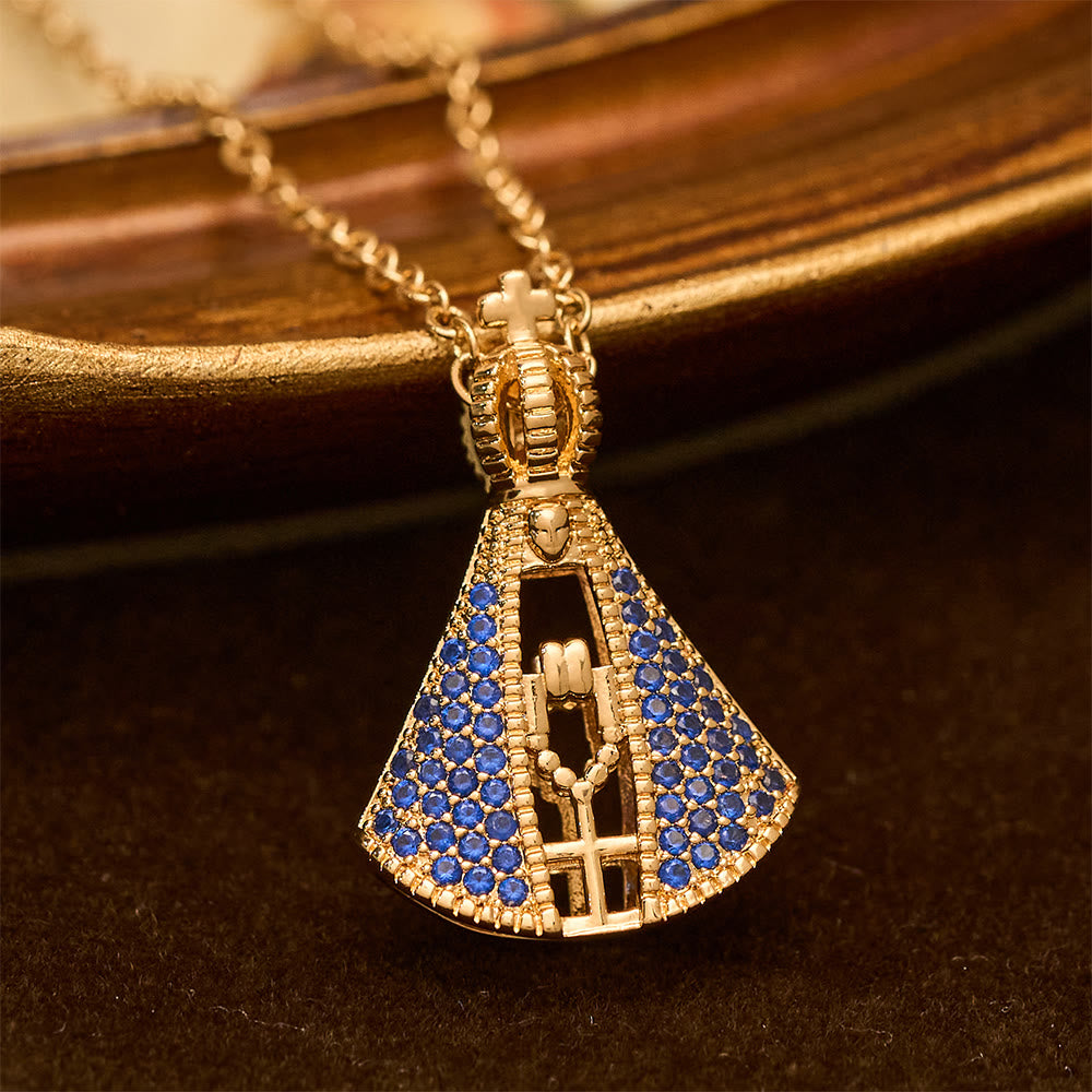 Collar con Dije de Protección Divina de la Virgen de Aparecida Estilo Clásico
