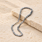 Tri-Color Cross-Embedded Chain Necklace & Bracelet