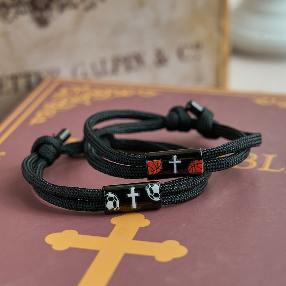 Pulsera de Paracord con Cruz para Baloncesto, Fútbol y Béisbol: Fe y Deporte
