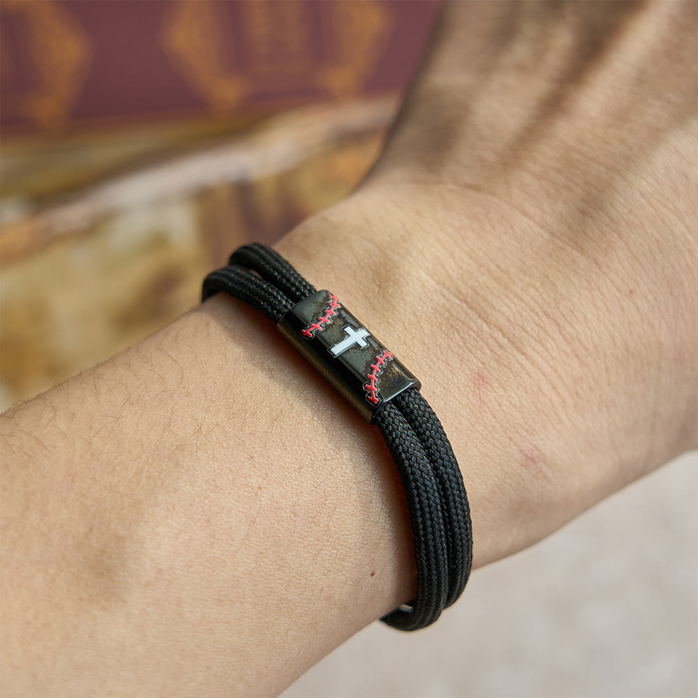 Pulsera de Paracord con Cruz para Baloncesto, Fútbol y Béisbol: Fe y Deporte