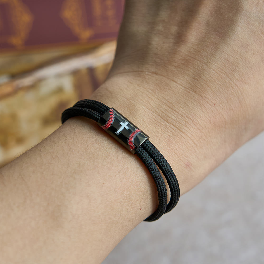 Pulsera de Paracord con Cruz para Baloncesto, Fútbol y Béisbol: Fe y Deporte