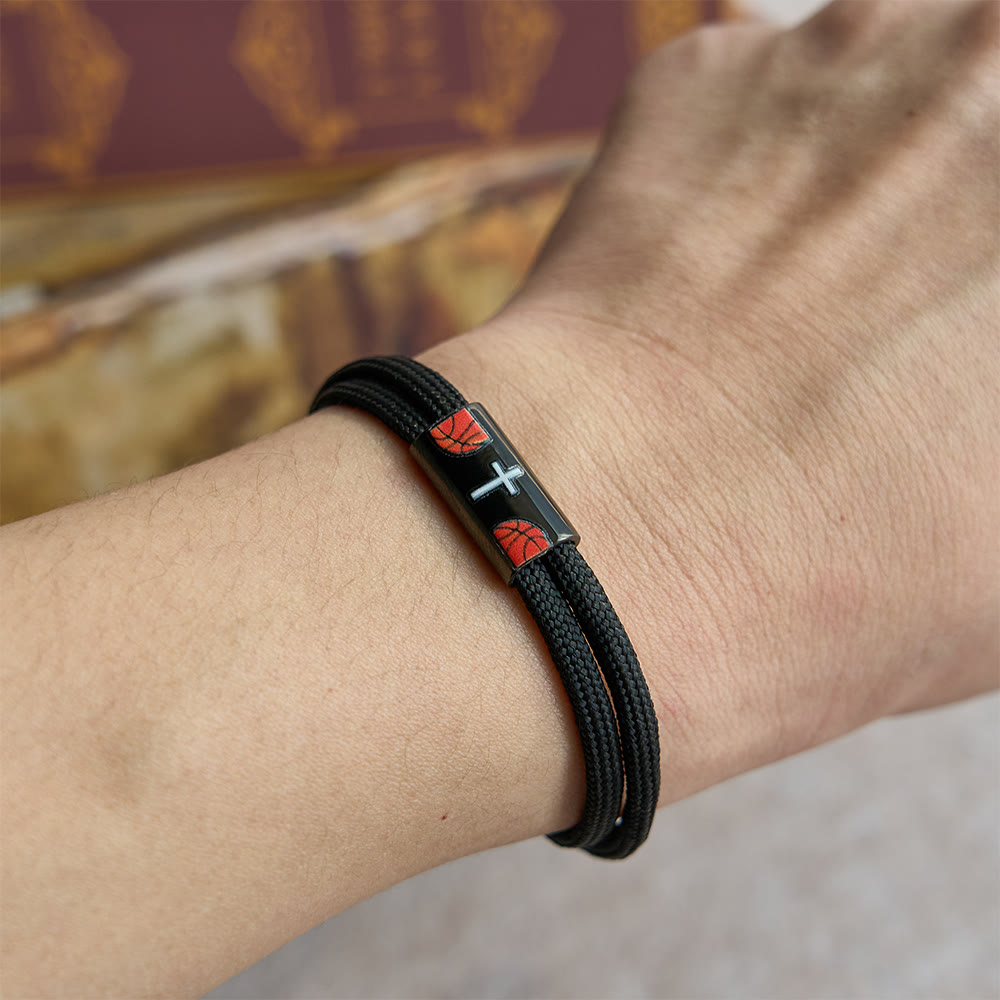 Pulsera de Paracord con Cruz para Baloncesto, Fútbol y Béisbol: Fe y Deporte