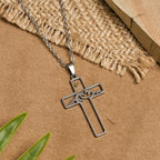 Collar de Cruz Semilla de Mostaza y Montaña: Perseverancia de la Fe