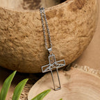 Collar de Cruz Semilla de Mostaza y Montaña: Perseverancia de la Fe