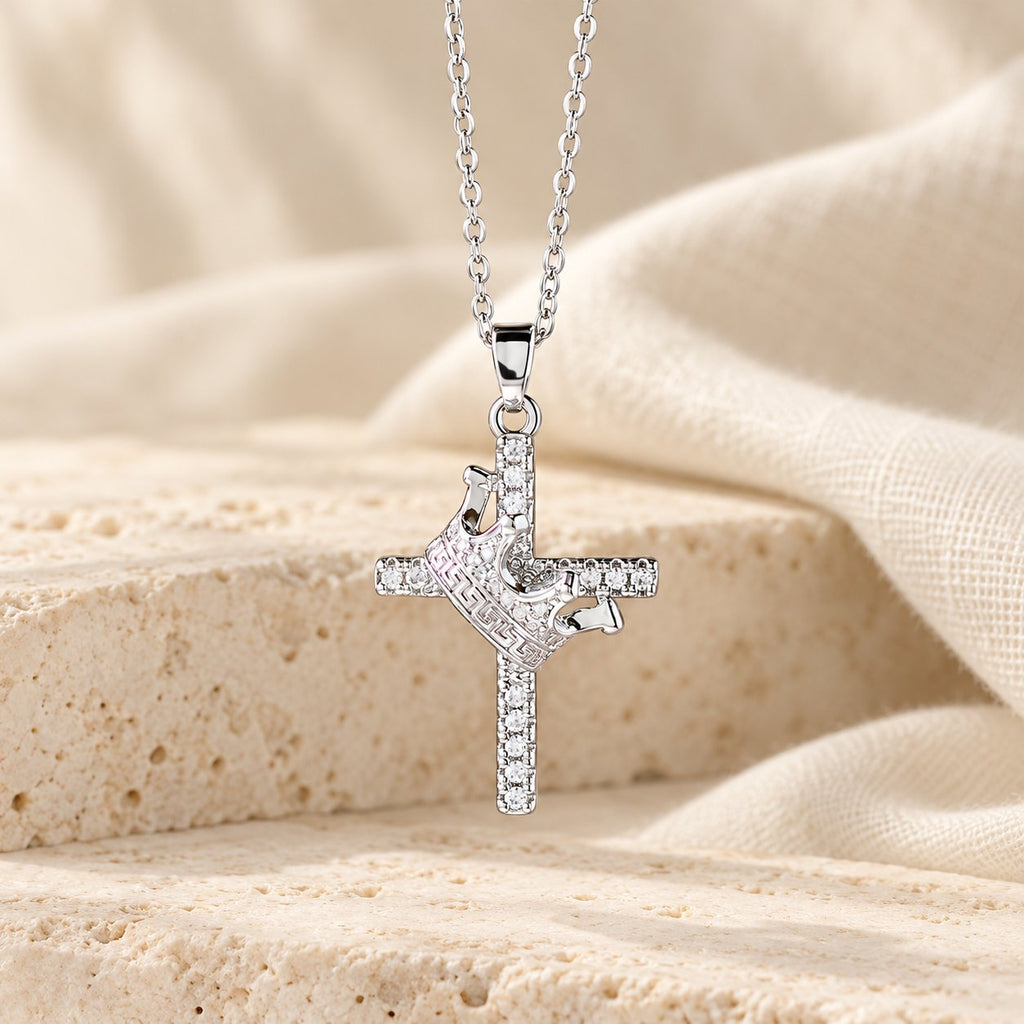 Cross & Crown Sparkle Necklace (2 Sizes)