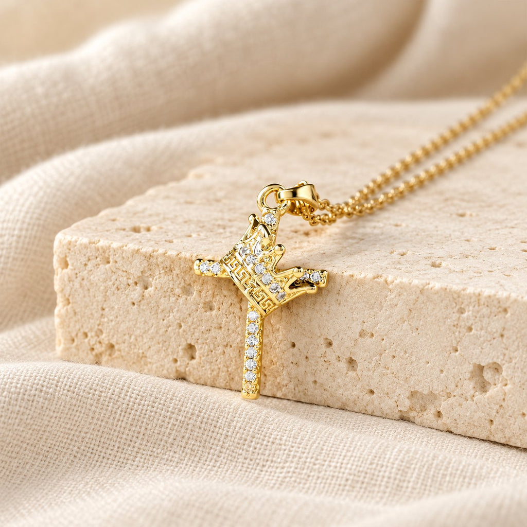Cross & Crown Sparkle Necklace (2 Sizes)