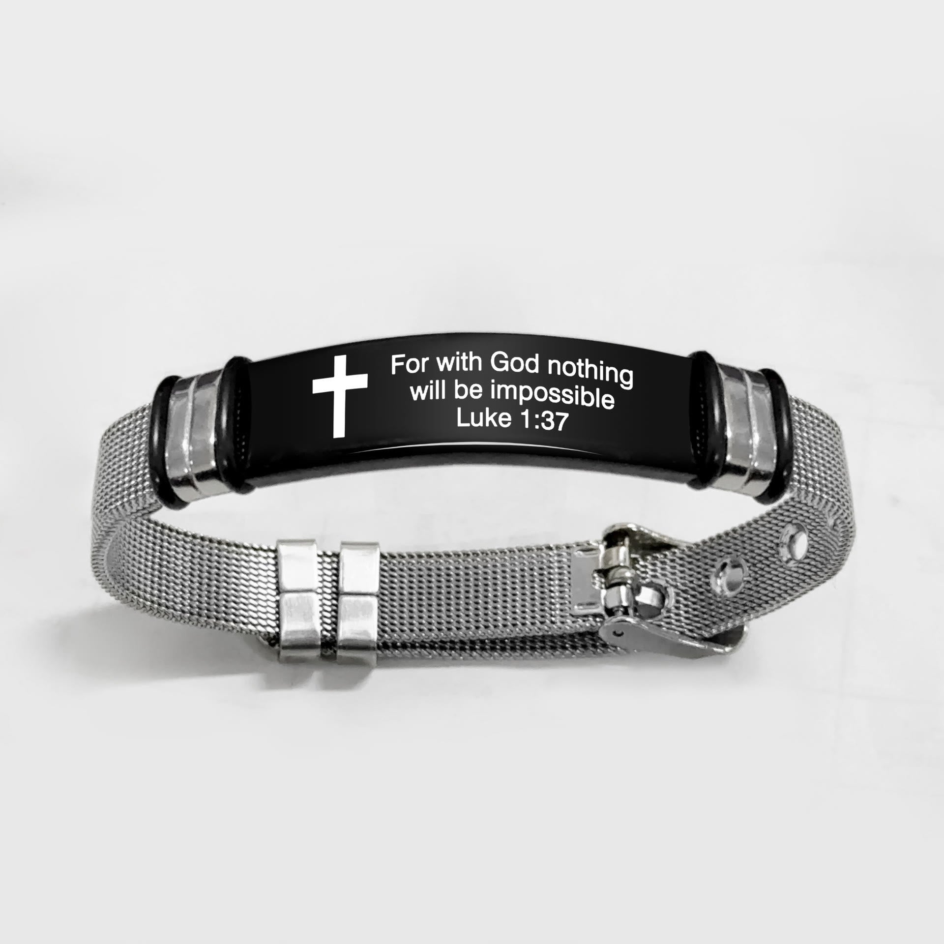 Pulsera de Cruz Motivacional con Versículos Bíblicos en Varios Estilos