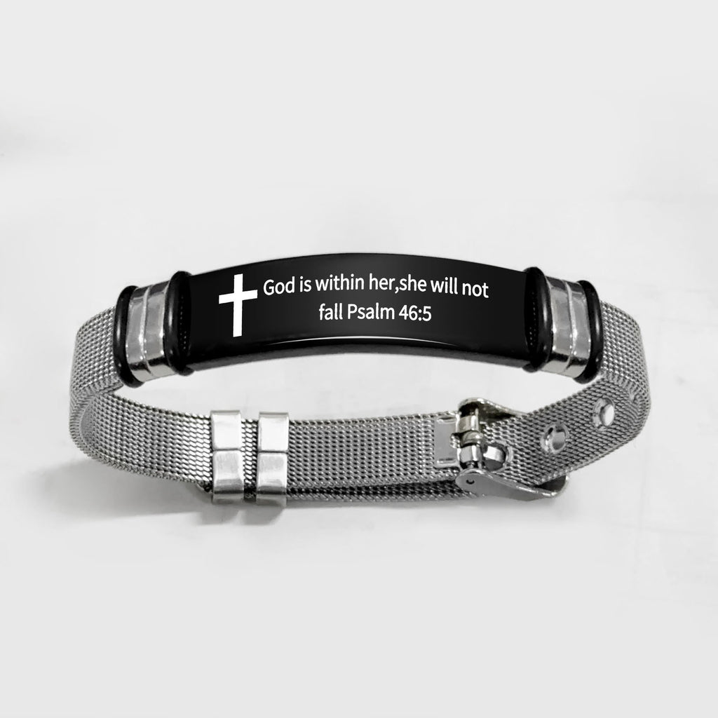 Pulsera de Cruz Motivacional con Versículos Bíblicos en Varios Estilos
