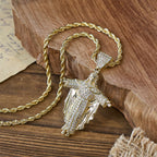 Collar con Dije de Cruz de Jesús con Circonias y Caja de Regalo: Poder Divino y Fe Marcada
