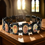 Pulsera de Hematita con Ícono Sagrado: Símbolo de Devoción Eterna